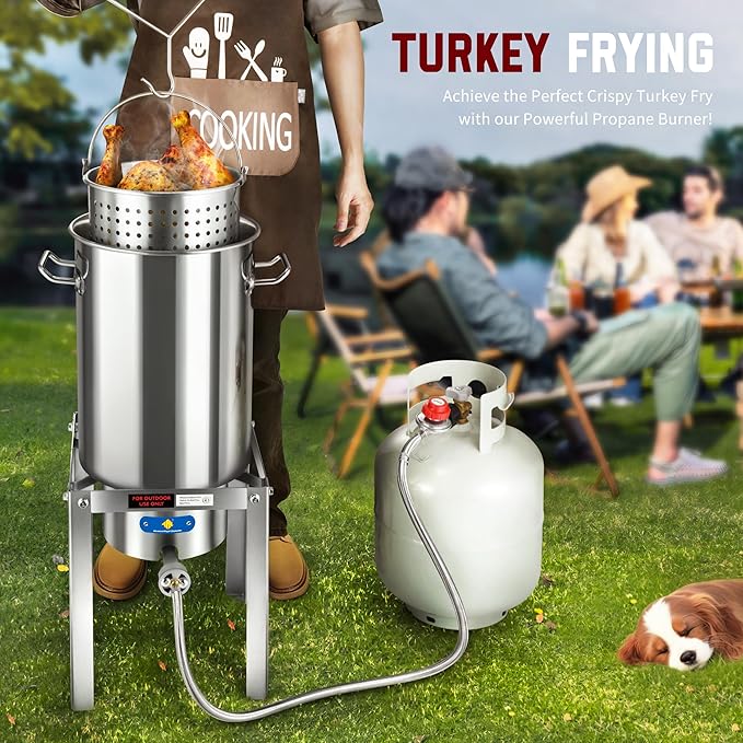 ARC Propane Burner 55,000BTU Stainless Steel Gas Camping Stove for Outdoor Cooking Camping, Turkey Fry, Crawfish Boil, Homebrewing