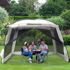 12' X 12' Screen Tent for Camping Canopy Easy Set Up Camper Screen House Room Porch Screened Gazebo 8-10 Person Screenhouse Bug Mesh Shade Tent UPF 50+ Screen Sun Shelter for Outdoor Patios