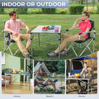 KingCamp Oversized Camping Folding Chair, Heavy Duty 450 LBS with Folding Camping Table, Aluminum Roll-Up Camp Table for 6-8 Person