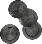 100 PCS Charger Plates Bulk, 13 Inch Decorative Round Dinner Plates, Plastic Dinner Chargers Bulk Serving Plate for Birthday Parties, Holidays, Weddings (Black)
