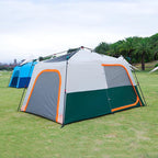 KTT Extra Large Tent 10-12-14 Person(A),Family Cabin Tents,2 Rooms,3 Doors and 3 Windows with Mesh,Straight Wall,Waterproof,Double Layer,Big Tent for Outdoor,Picnic,Camping,Family Gathering