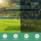 GDY 10x10 Pop Up Canopy Tent, Easy Set up Outdoor Silver Coated Beach Gazebos, Carpas for Pool, Events, Parties, and Camping, Green.