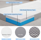 Kingfun Foldable Mattress 4 Inch Folding Mattress Tri-fold Gel Memory Foam Breathable with Storage Bag, Portable Floor Guest Bed Soft for Sleeping Camping, Gray, Cot Size