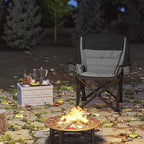 Outsunny Double Camping Chair for Adults, Padded Folding Camp Chair for 2 Person with Armrest, Wine Glass Holder, Cup Holder, Carry Bag for Outdoor Sports, Picnics, Supports up to 552 lbs.