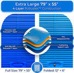 Premium Double Sleeping Pad for Camping - Camping Mattress 2 Person XL with Built-in Pump - 6.9" Thick Camping Bed for Adults - Indoor, Beach & Pool Use
