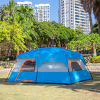 KTT Extra Large Tent 10-12-14 Person(B),Family Cabin Tents,2 Rooms,3 Doors and 3 Windows with Mesh,Straight Wall,Waterproof,Double Layer,Big Tent for Outdoor,Picnic,Camping,Family Gathering