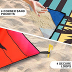 Beach Blanket Waterproof Sandproof Extra Large Beach Mat 79" X 83"/120"x108"for 1-8 Adults Quick Drying Durable Outdoor Picnic Mat for Beach Travel Camping Hiking