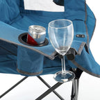 ARROWHEAD OUTDOOR Portable Folding Double Duo Camping Chair Loveseat w/ 2 Cup & Wine Glass Holder, Heavy-Duty Carrying Bag, Padded Seats & Armrests, Supports up to 500lbs, USA-Based Support