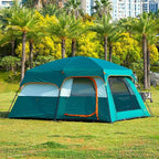 KTT Extra Large Tent 10-12-14 Person(Style-B),Family Cabin Tents,2 Rooms,3 Doors and 3 Windows with Mesh,Straight Wall,Waterproof,Double Layer,Big Tent for Outdoor,Picnic,Camping,Family Gathering