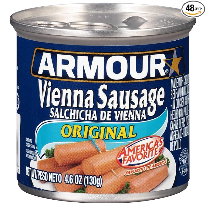 Armour Star Vienna Sausage, Original Flavor, Canned Sausage, 4.6 OZ (Pack of 48)