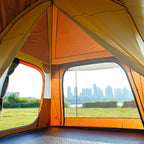 KTT Extra Large Tent 10-12-14 Person(Style-B),Family Cabin Tents,2 Rooms,3 Doors and 3 Windows with Mesh,Straight Wall,Waterproof,Double Layer,Big Tent for Outdoor,Picnic,Camping,Family Gathering