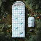 Colorful Bow Sleeping Bag, 3 Season Warm Cool Weather, Hand Drawn Bow Camping Sleeping Bag for Adult, Cute Bowknot Camping Backpacking for Outdoor Traveling Hiking Hunting Gear Equipment