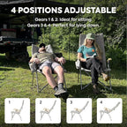 ICECO Adjustable Camping Chairs for Adults, Foldable High Back Camping Chair, Portable Folding Chairs for Outside, Reclining Outdoor Chair with Storage Bag, 400LBS, 10 Years Warranty