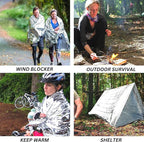 Emergency Mylar Foil Blanket 50-PACK - Extra Large 84" x 64" - Thermal Reflective Covers for Camping, First Aid and Far Infrared Sauna - Survival Prep Gear, Waterproof, Windproof, Lightweight