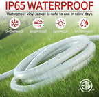 16/3 50 FT Outdoor Extension Cord Waterproof, Weatherproof & Flame Retardant White 3 Prong Power Cord Outside for Lawn & Garden, 13 Amps 1625 Watts 125 VAC 16AWG SJTW, ETL Listed