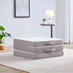 Kingfun Foldable Mattress 4 Inch Folding Mattress Tri-fold Gel Memory Foam Breathable with Storage Bag, Portable Floor Guest Bed Soft for Sleeping Camping, Gray, Single Size