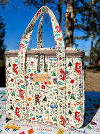 Kwang Min Insulated Insulated Cooler Bag,Reusable Large Lunch Bag for Women, Great for Outdoors,Camping,Party,Premium Quality,Adjustable Strap,Foldable