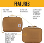 Carhartt Insulated Lunch Cooler For Men and Women, Fully Insulated Lunch Pale for Everyday Use, 4 Can (Black)