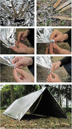 Emergency Foil Blanket Silver (25 Pack), Survival Thermal Mylar Blankets Individually Packaged Perfect for Outdoors, Hiking, Survival, Marathons or First Aid