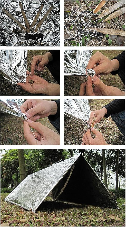 Emergency Foil Blanket (Pack of 100), Survival Thermal Mylar Blankets Individually Packaged, 51 x 83 Inches, Silver, Perfect for Outdoors, Hiking, Marathons or First Aid