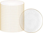 PARTY BARGAINS 13-Inch Charger Plates - 96 Pack, Hammered Clear Gold Rim, Heavy-Duty Disposable Chargers for Elegant Dining - Ideal for Weddings and Formal Events