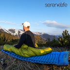 SereneLife Backpacking Air Mattress Sleeping Pad - Waterproof Lightweight Sleep Pad Inflatable Camping Sleeping Mat w/Carrying Bag - for Camping, Backpacking, Hiking