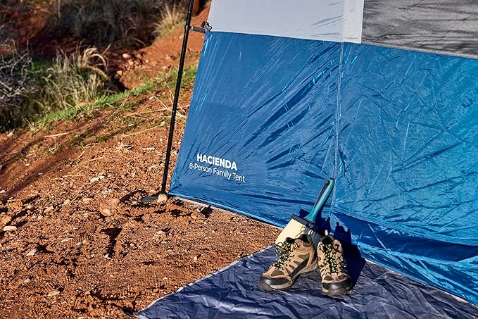 TETON Sports Hacienda 8 Person Family Camping Tent, Large Gear Loft and 4 Storage Pockets, Swinging Door Makes it Easy to Access, Full Mesh Roof, Waterproof Rainfly