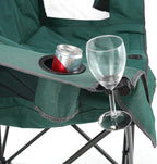 ARROWHEAD OUTDOOR Portable Folding Double Duo Camping Chair Loveseat w/ 2 Cup & Wine Glass Holder, Carrying Bag, Supports up to 500lbs
