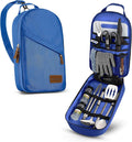 Wealers Camp Kitchen Cooking Utensil Set Travel Organizer Grill Accessories Portable Compact Gear for Backpacking BBQ Camping Hiking Travel Cookware Kit Water Resistant Case