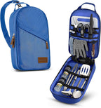 Wealers Camp Kitchen Cooking Utensil Set Travel Organizer Grill Accessories Portable Compact Gear for Backpacking BBQ Camping Hiking Travel Cookware Kit Water Resistant Case