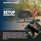 Kakadu Camping Tent Cot, 2 Person, Quick Setup, Folding, Compact, Elevated Tent with BlockOut Rain Fly, Awning Poles, Ultra-Fine Mesh Windows, and Carry Bag