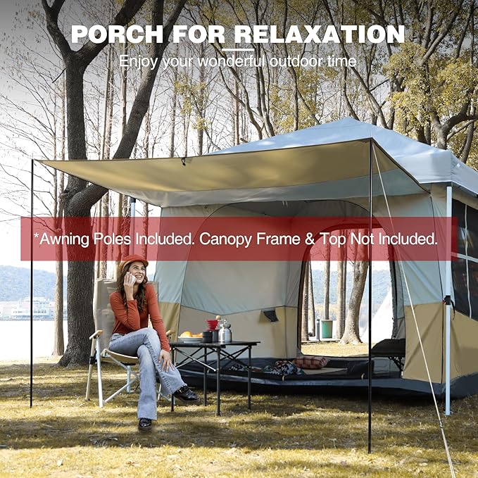 REDCAMP Canopy Camping Tent for Pop Up Canopy Tent, Inner Tent Converts Straight Leg 10'x10' or 10'x20' Canopy into Camping Tent, Fits 4-6 Person(Frame/Shelter NOT Included)