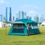 KTT Extra Large Tent 10-12-14 Person(Style-B),Family Cabin Tents,2 Rooms,3 Doors and 3 Windows with Mesh,Straight Wall,Waterproof,Double Layer,Big Tent for Outdoor,Picnic,Camping,Family Gathering