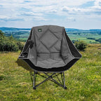 Northroad Oversized Foldable Camping Chair, Outdoor Padded Lawn Chair w/Cup Holder,Carry Bag for Beach, Hiking, and Picnics,Heavy-Duty 300-lbs Capacity, Purple