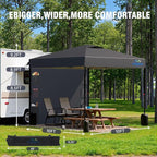 10X10 Pop Up Canopy Tent,Removable Pockets Sidewall for Extra Storage,Easy Up Canopy,Heavy Duty One Person Set Up Event Tent,Grey