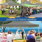 HOTEEL 10x15 Heavy Duty Pop up Canopy Tent for Parties Without Sidewalls, Easy Setup Outdoor Commercial Instant Gazebo for Wedding Event, with Roller Bag & Sand Bags, Grey(Hexagonal Frame)