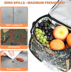 Tirrinia Insulated Lunch Bag for Women Men, Leakproof Lunch Box Containers for Adult, Work, School, Soft Lunchbox for Kids,Boys, Adult Cooler Bag for Picnic Hiking Beach,Camo