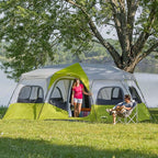 CORE Instant Cabin Tents | 6 Person / 9 Person / 10 Person / 12 Person Family Cabin Multi Room Pop Up Tents Car Camping | Included Storage Pockets for Camping Accessories