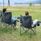 Timber Ridge Oversized Folding Camping Chair for Adults, Support 550 LBS Heavy Duty Chairs with Cup Holder Side Pocket for Camping, Lawn, Picnic, 2 Pack(Navy)