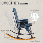 PORTAL Oversized Folding Rocking Camping Chair Portable Outdoor Rocker with High Back Hard Armrests Carry Bag, Supports 400 lbs