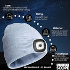 Classic Rechargeable LED Warm Knit Beanie Head Light Hat Headlamp for Outdoor Activities