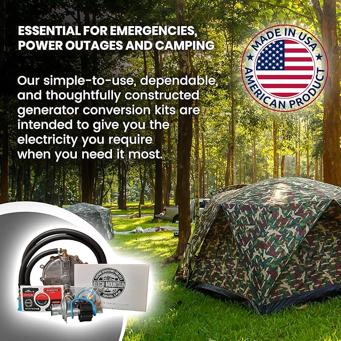 Hutch Mountain Generator Propane Conversion Kit Honda EU3000is- Tri-Fuel Conversion for Propane, Gasoline & Natural Gas - Portable Generator Backup Kit for Home Emergencies, Camping, and RVs
