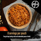 Ready Hour Spaghetti Case Pack (32 Servings), Freeze-Dried Spaghetti Pasta, Emergency Entrées, Survival Food, Real Non-Perishable, Long-Term Storage, 25-Year Shelf Life