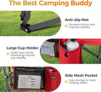 ALPHA CAMP Heavy Duty High Back Camping Chairs with Cup Holder Oversized Folding Chair Outdoor Chair with Headrest,Lawn with Side Pocket for Lawn, Sports and Fishing, 500lbs