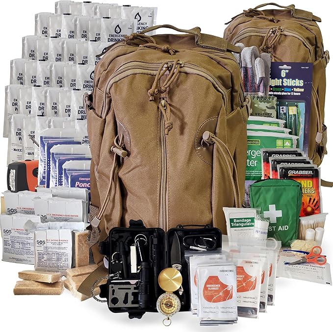 6 Person Emergency Kit/Survival Backpack for 72 Hours for Natural Disasters, Hurricanes, Emergency or Bug Out Situations