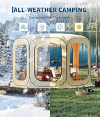 Instant Outdoor Clear Bubble Pop Up Bubble Tent 10-12 Person Portable Screen House Room All Weather Sport Garden Dome Tent Instant Rainproof Camping Sun Shelter Coldproof for Sports Events Fishing