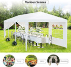 Smartxchoices 10' x 30' Outdoor Waterproof Gazebo Canopy Tent with Removable Sidewalls and Windows Heavy Duty Tent for Party Wedding Events Beach BBQ, White