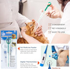 Cat & Dog First Aid Kit - High Visibility Reflective Zipper with Fluorescent Letter Print - 100 pcs with Dog Thermometer, Tick Remover Kit & Pet First Aid Kit Manual Book