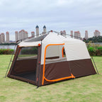 KTT Extra Large Tent 10-12-14 Person(B),Family Cabin Tents,2 Rooms,3 Doors and 3 Windows with Mesh,Straight Wall,Waterproof,Double Layer,Big Tent for Outdoor,Picnic,Camping,Family Gathering