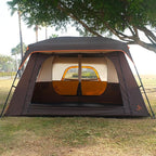 KTT Large Tent 8-10-12 Person,Family Cabin Tents,2 Rooms,2 Doors and 4 Windows with Mesh,Straight Wall,Waterproof,Double Layer,Big Tents for Outdoor,Picnic,Camping,Family Gathering